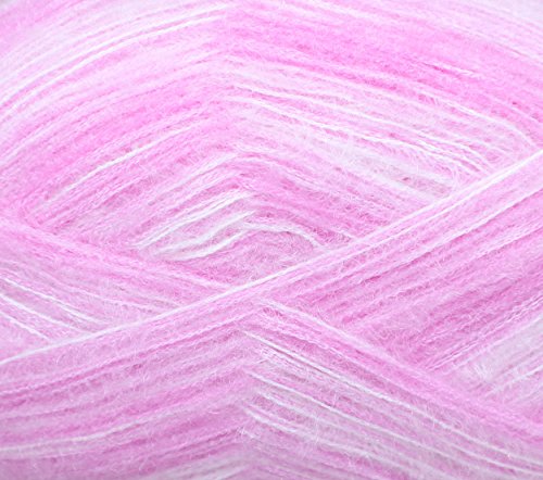 Image of M.G Enterprise Feather Soft Art Craft Fingering Crochet Hook Acrylic Yarn (Pink, 200 g)