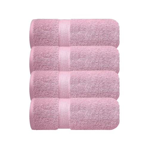 Image of Sulfar 100% Combed Cotton, Quick Drying Highly Absorbent, Luxury Hand Towel Set (Pack of 4, 40 X 70 cm) Soft Berry