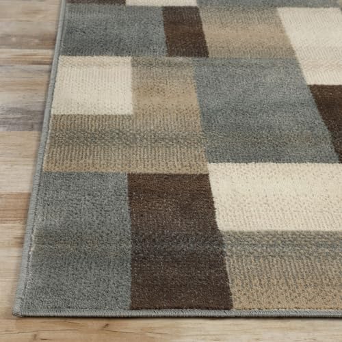 Image of SUPERIOR Clifton Indoor Plush Area Rug, Easy Clean, 8'x10', A Grey