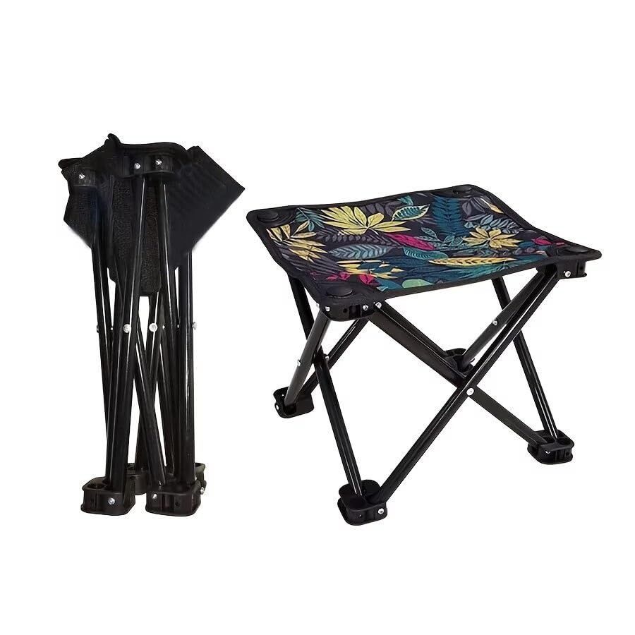 Portable Folding Camping Stool, Heavy Duty Outdoor Folding Seat for Camping, Fishing, Picnic, Trekking, Garden & Travel, Compact Steel Frame with Oxford Fabric, Multi Color (Pack of 1)-image-21