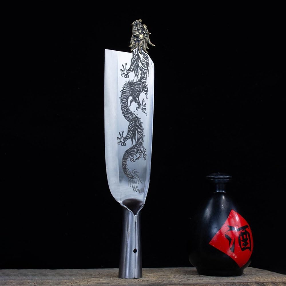 Meat Cleaver,Cleaver Knife 9.5 Inch Retro Big Bone Chopper Handmade Forged Kitchen Knife 7Cr17MoV All Steel Integrated Handle