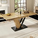 Table a Manger Extensible 120 160 cm, Table Salle à Manger, Table de Cuisine avec Plateau Aspect Bois pour la Cuisine et Le Salon