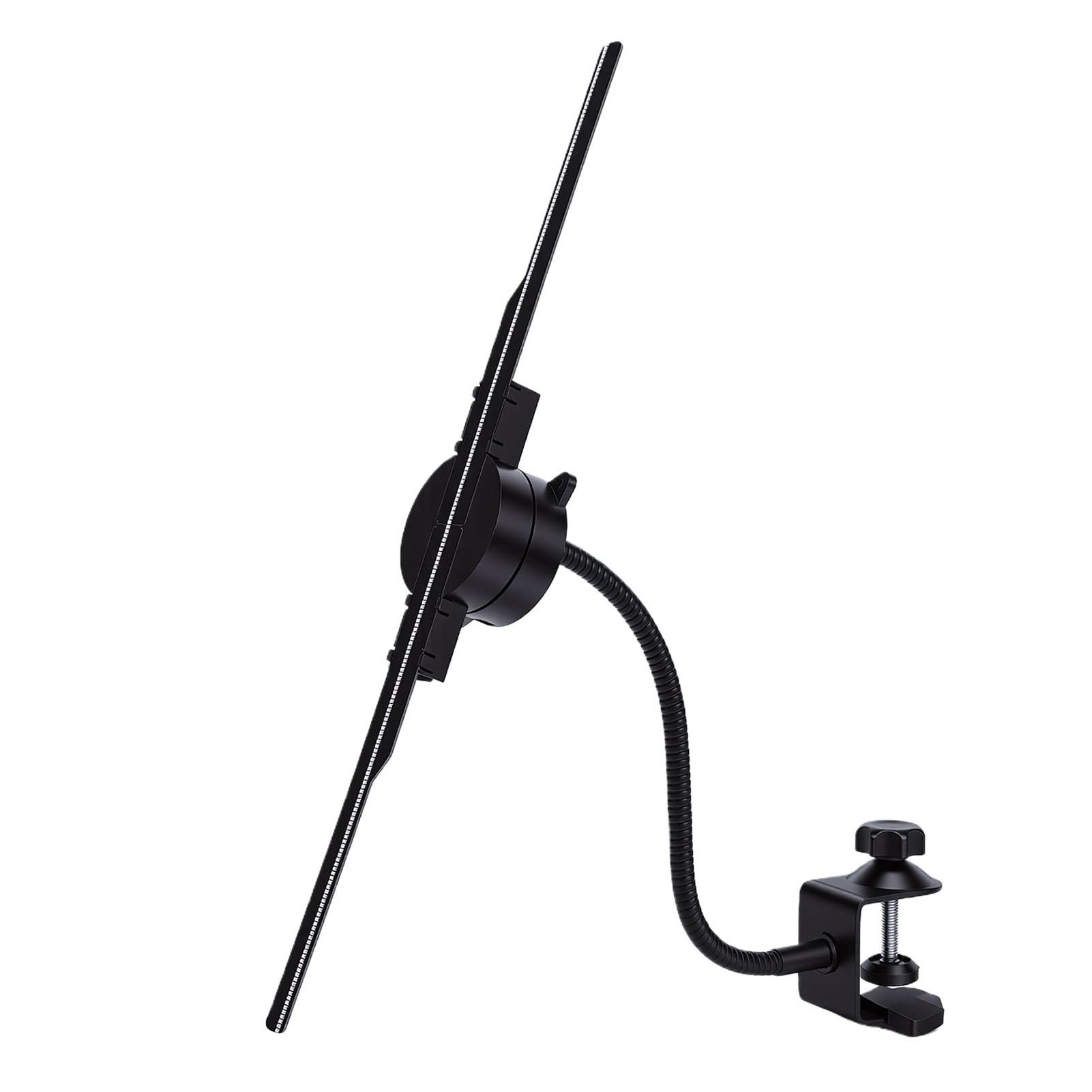 Asixxsix WiFi 16,5 Zoll 3D-Hologramm-Lüfterprojektor mit 224 LED (EU) | Auflösung 2000 X 224, PC-Mobile-App-Steuerung, mit Schreibtischclip, für Business-Store-Display-Events, Messen