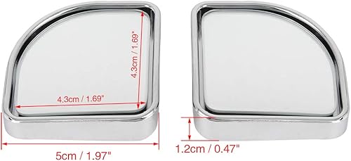 Miniatura 2 de X AUTOHAUX 2 espejos ajustables para puntos ciegos, rotación de 360 grados, ventilador en forma de ventilador de vidrio HD
