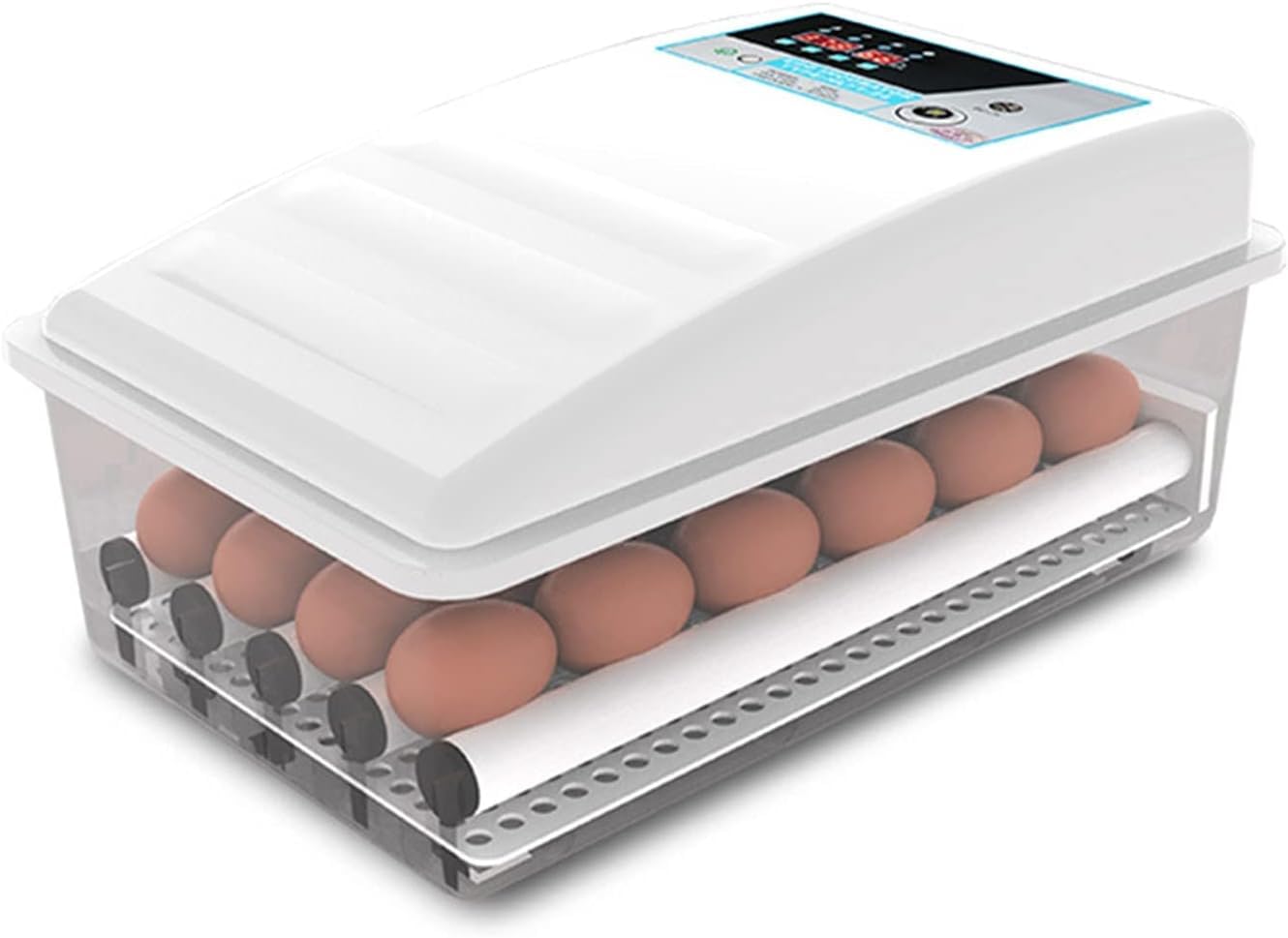 Incubadora Incubadora de huevos de 24 compartimentos Incubadora digital de huevos Temperatura Ama de casa Mini Incubadora automática de pollos Patos Gansos Aves Incubadora automática de huevos(Single