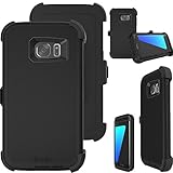 Defender S7 Edge Case, Kecko® Heavy Duty Premium Hybrid High Impact Shock Absorbent Drop Scratch Resistant Full Body Protective Case w/ Belt Clip for Samsung Galaxy S7 Edge - Black