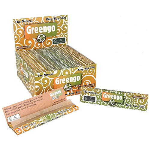 GreengoKing Size Slim Unbleached Papers 3 Boxes (150 Booklets)