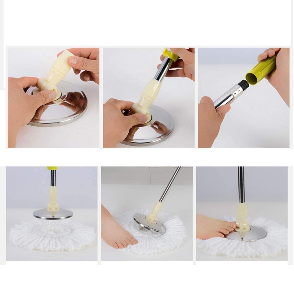 Mocio Rotante 360 ° Spin Mop Sistema Pulizia della casa Mocio Pavimenti con Secchio Kit detergente Pavimenti in Legno Duro Plus 3 Mop Head