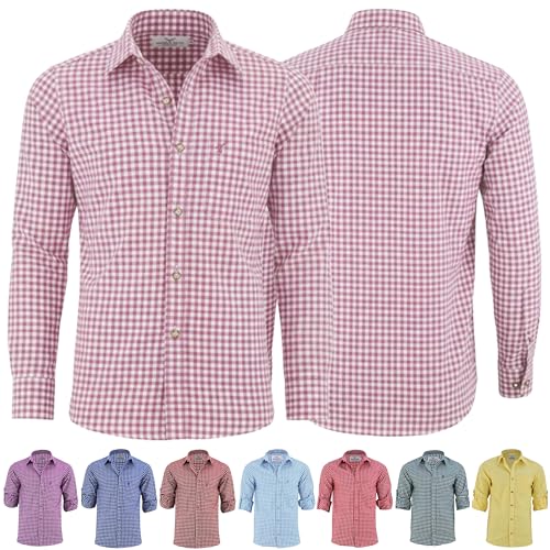 Chemise de qualité supérieure à manches longues relevables et broderie cerf bavaroise