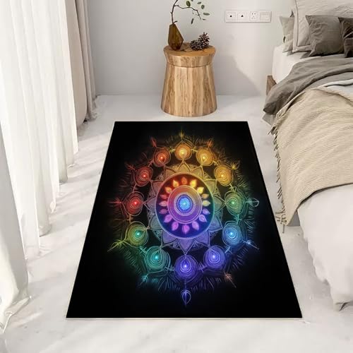 Tapis de salon géométrique mandala 150x210 cm lavable et antidérapant - 3