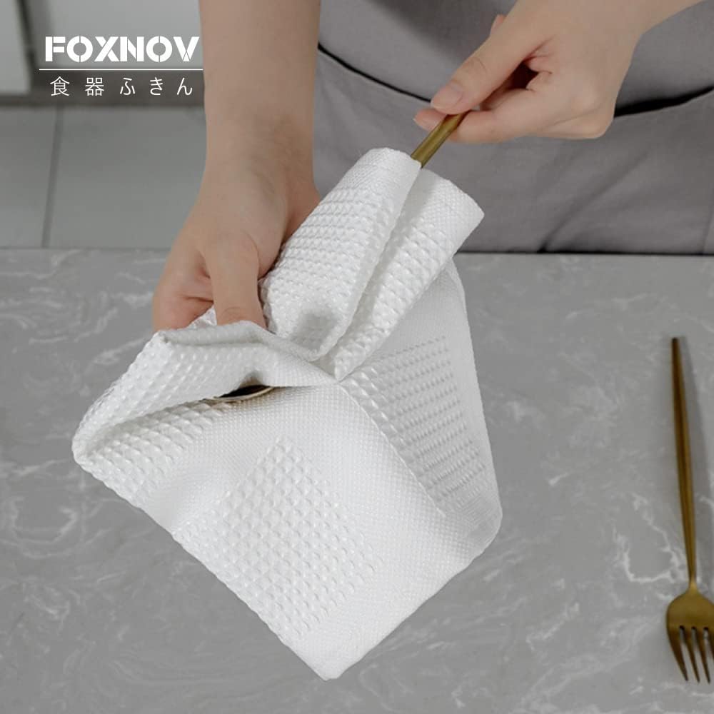 Amazon｜FOXNOV ふきん 食器用 吸水 キッチンクロス マイクロ