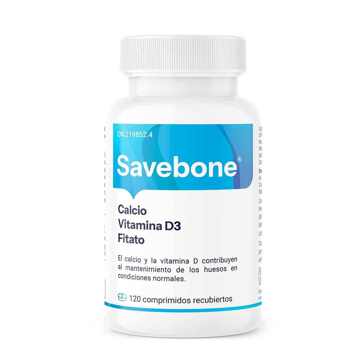 Savebone® - Suplemento de Calcio, Vitamina D y Fitato - Contribuye a Fortalecer y Proteger los Huesos – 120 comprimidos