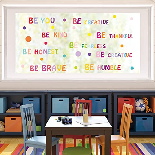 Inspirational Wall Decal Be Kind Wall Decal Be You Quotes Rainbow Motivational Lettering Quote Be Thankful, Be Brave,Be Creative Classroom Wall Decor Kids Girls Bedroom Decoration #TOP3