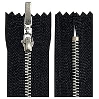 Lot De 2 Fermetures éclair Séparables N°5 - 60cm - Noir Et Argent - Pour Couture Et Loisirs Créatifs