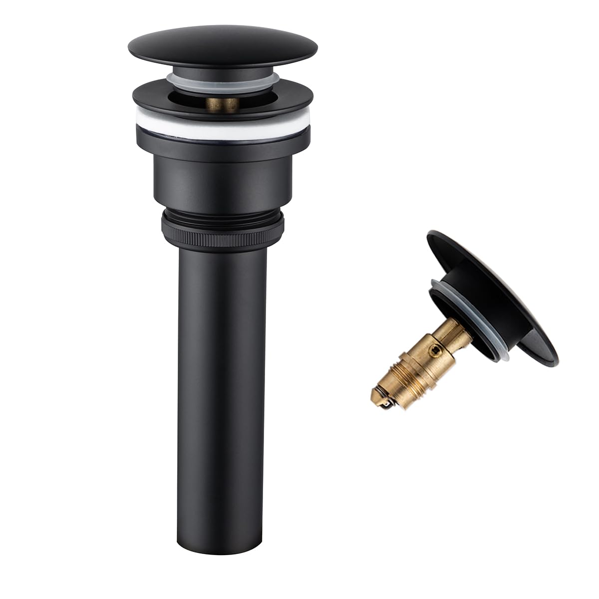 Jnfidosr Matte Black Dual Use Pop Up Drain Stopper, Bathroom Vanity Vessel Sink Stopper, For Basin With Or Without Overflow Hole