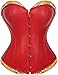 ADELCE Women's Sexy Halloween Cosplay Red Corset Costume Overbust Wonder Women Top with Shorts Set M