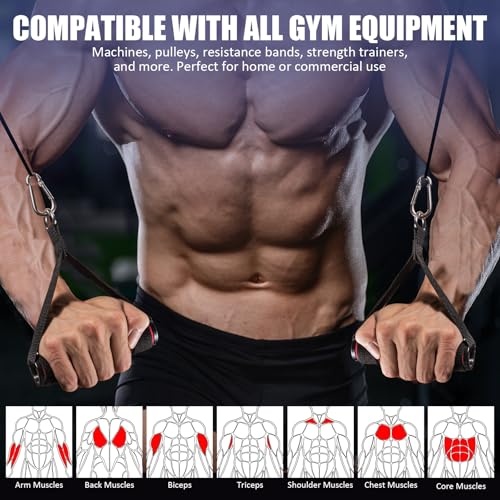 Citufuol 2 Pack Upgraded Exercise Handles, Gym Handle Equipment for Cable Machine Attachments, Strength Training Workout, Pilates, Home Gym, Resistance Bands, Heavy Duty Workout Accessories