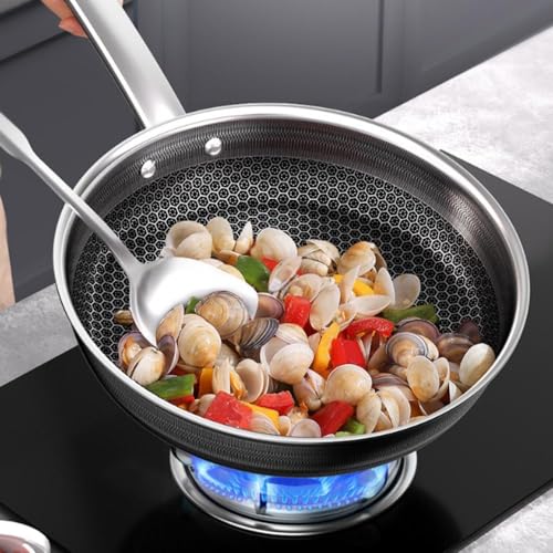 Wok antiadherente con tapa acero inoxidable 11.8in miniatura 2