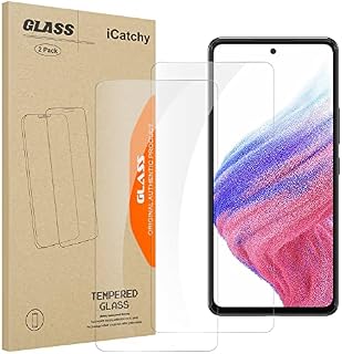 iCatchy For Samsung Galaxy A53 5G Screen Protector Premium Tempered Glass Full Coverage Protection Clear Bubble Anti-Scratch (Pack 2)