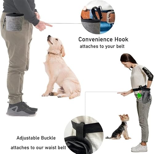 GOSATYUM Bolsa para treinamento de cães com dispensador de saco de cocô, design de transporte de 3 v