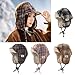 YUEHUINIAO Fashionable Checkered Fleece Lined Lei Feng Hat with Soft Interior for Winter Warmth Lightweight Polyester Fiber