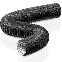 HG Power 100mm Abluftschlauch, 5m Flexibel PVC Alurohr Lüftungsschlauch Schallgedämmter Alu Flex-Schlauch Abluftrohr für Wachstumszelt Trockner Mobile Klimaanlage Abluftventilator, Schwarz