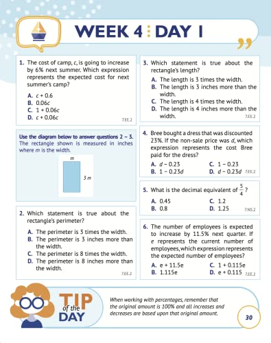 7th Grade Common Core Math: Daily Practice Workbook - Part I: Multiple Choice | 1000+ Practice Questions and Video Explanations | Argo Brothers (Next Generation Learning Standards Aligned (NGSS)) - Image 8