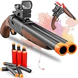 Double Barrel Foam Blaster Soft Bullet Shotgun realistic with Shell ejecting toy gun,EVA Dart pump Action play gun with Suction pellet and Catridge,Christmas teen Gift for Kid boys toys age 8 10 11 12