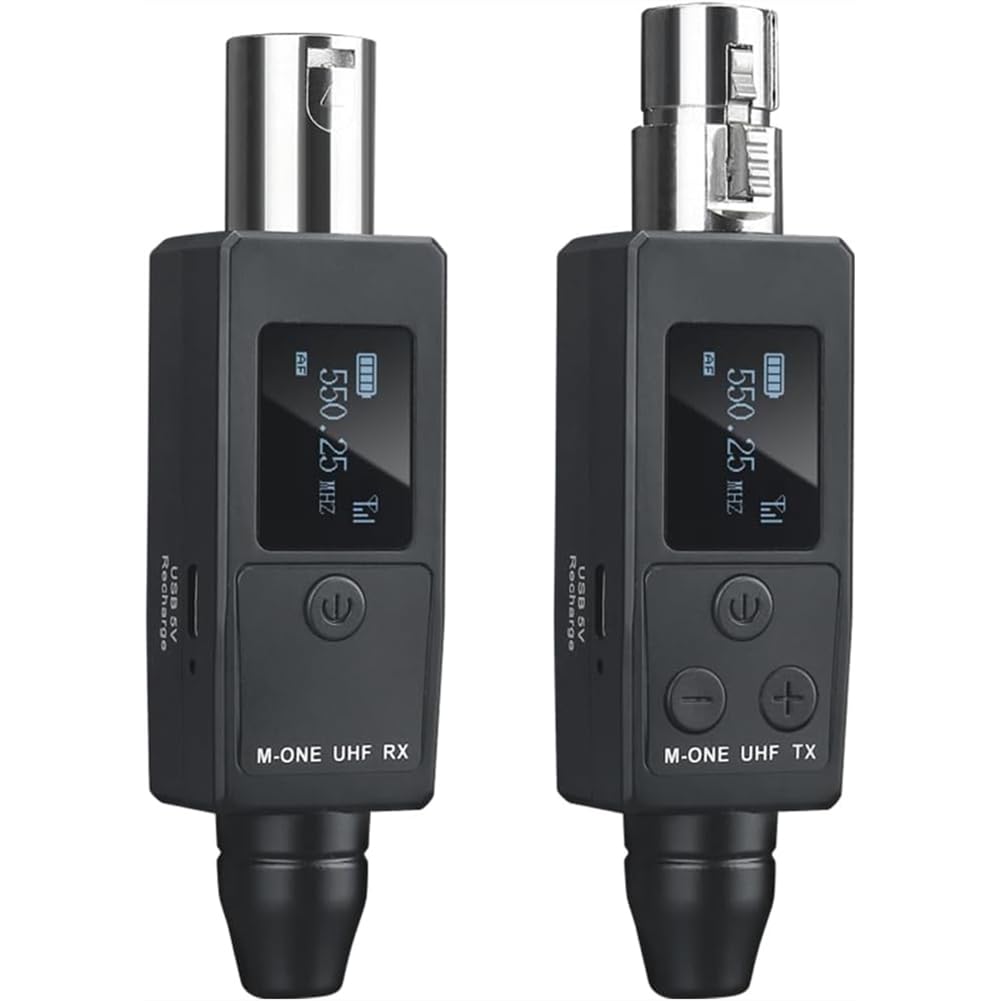 de Micrófono Inalámbrico con Transmisor y Receptor XLR para Micrófonos Dinámicos/de Condensador, Guitarra Eléctrica/Bajo