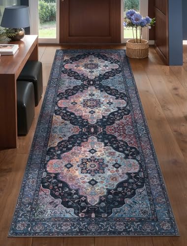 Image of Tangsoo 2.6x8 Washable Hallway Runner Rugs, Non Slip Vintage Runners Rug