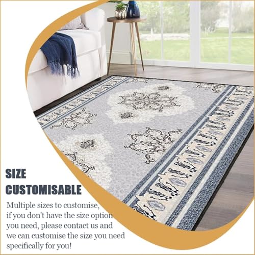 Alfombra pasillo gris vintage de 60x120 cm lavable 6