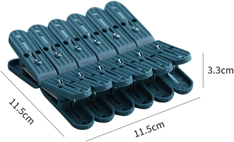 Solid Color Household Strong Clothespins Hangers Windproof Clothespins Clothes Underwear Socks Drying Clips Multifunctional Plastic Clips (Color : Multi-Colored) (Blue)
