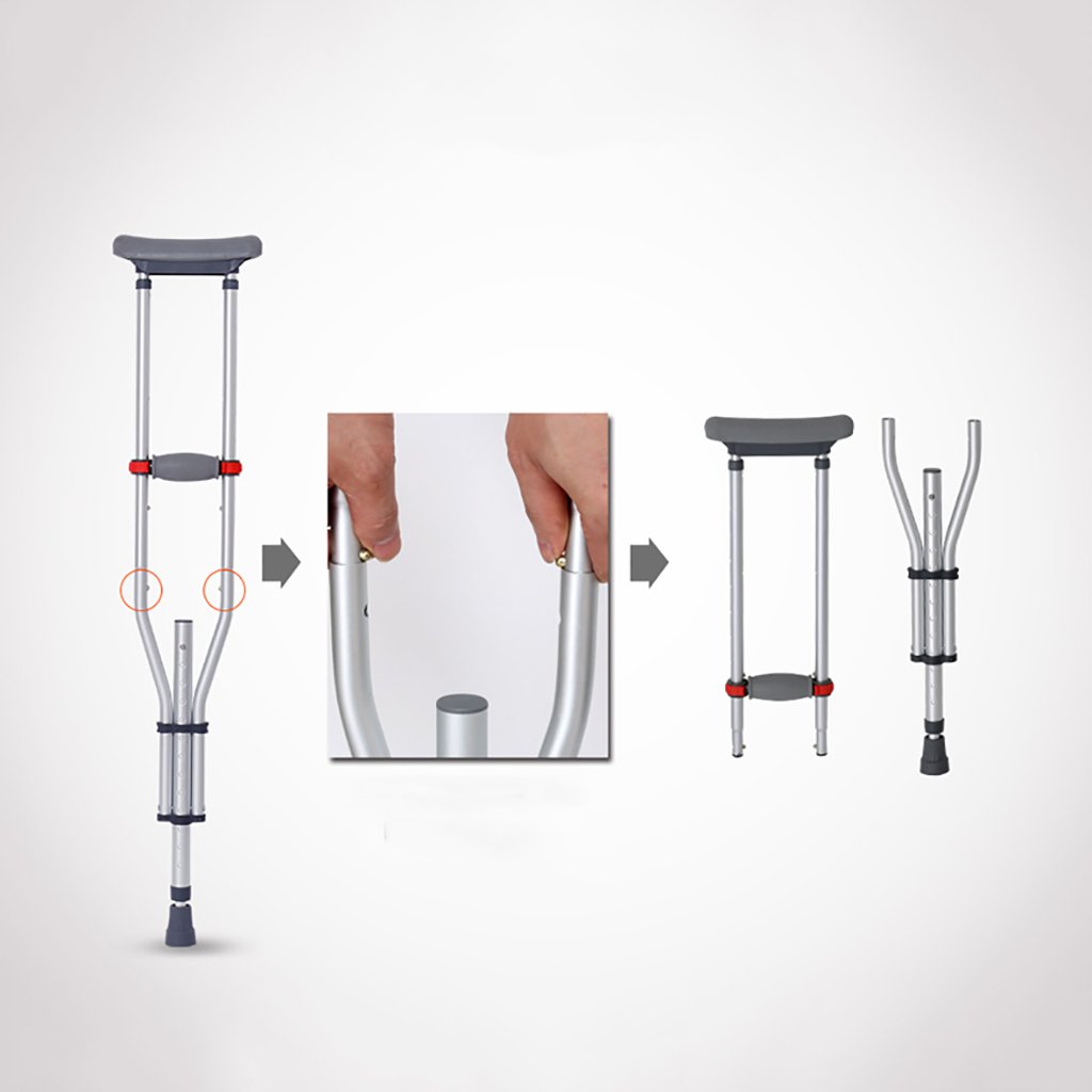 Kule dla dorosłych Kule dla niepełnosprawnych pod pachami/ręczne Laski Regulowana wysokość Kule dla niepełnosprawnych Składane Kule Zakres 98-158 cm Idealne do podróży lub pracy Learned extensively