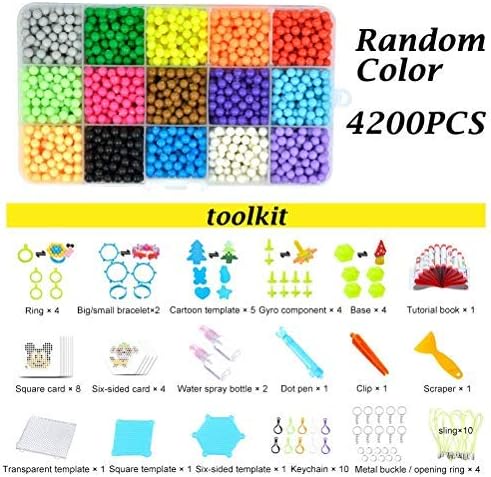 Vista 2 de Cuentas adhesivas de agua, cuentas de fusible Uspacific, 21 colores, 4200 cuentas, cuentas mágicas de fusible de agua con conjunto completo