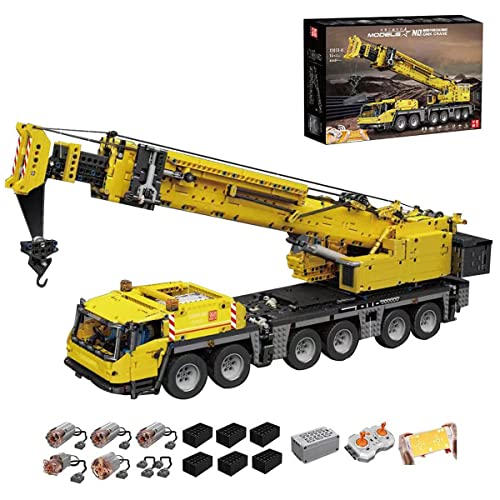 KYL RcBrick Technik Kran Groß, MK17013-H, 4460 Teile Technik Schwerlastkran Technic Ferngesteuert Kranwagen mit 5 Motor Moc Bauset Kompatibel mit Lego Technik