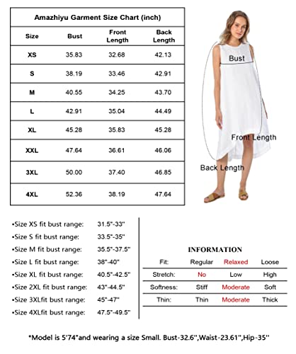 Amazhiyu Women’s 100% Linen High Low Midi Dress With Pockets For Summer Casual Flowy Dresses Denim, Small #TOP5