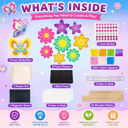 Kit bricolage bouquet de fleurs activité manuelle propre sans colle