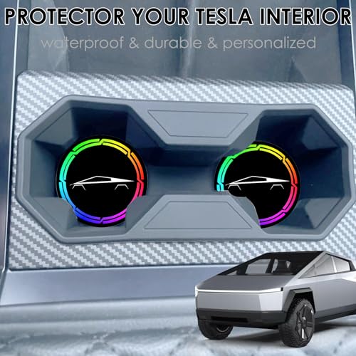Portavasos para Tesla Cybertruck 2024-2025, 2 piezas negro miniatura 3