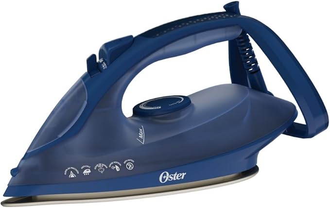 Oster Plancha de Vapor, AeroGlide Plus S7400, con Golpe de Vapor 200 g/min, Recubrimiento Metálico Cerámico, Suela con más Cobertura, Tecnología Aeroceramic, Antigoteo, Azul Oscuro, GCSTAC7401-013 : Amazon.com.mx: Hogar y Cocina