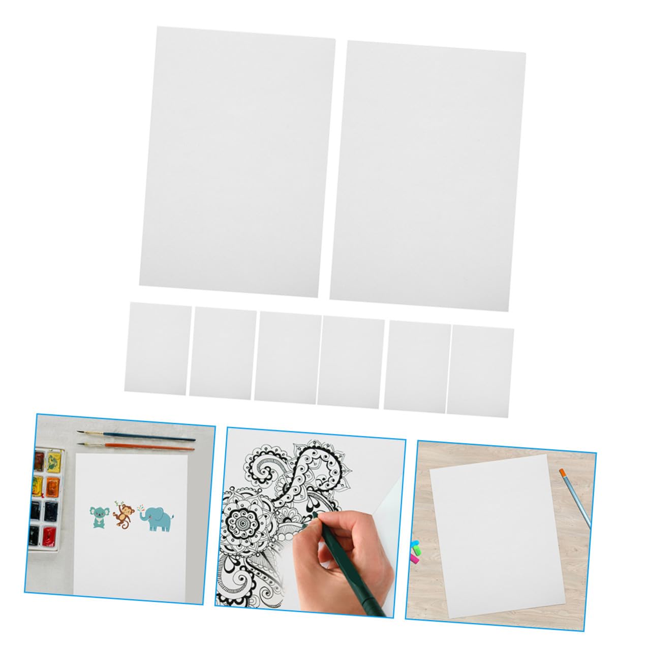 Alipis 100 Blatt Weißes Aquarellpapier aus Papier für Kinder und Studenten zum Zeichnen und Skizzieren Wasserfarbenfest und 160g