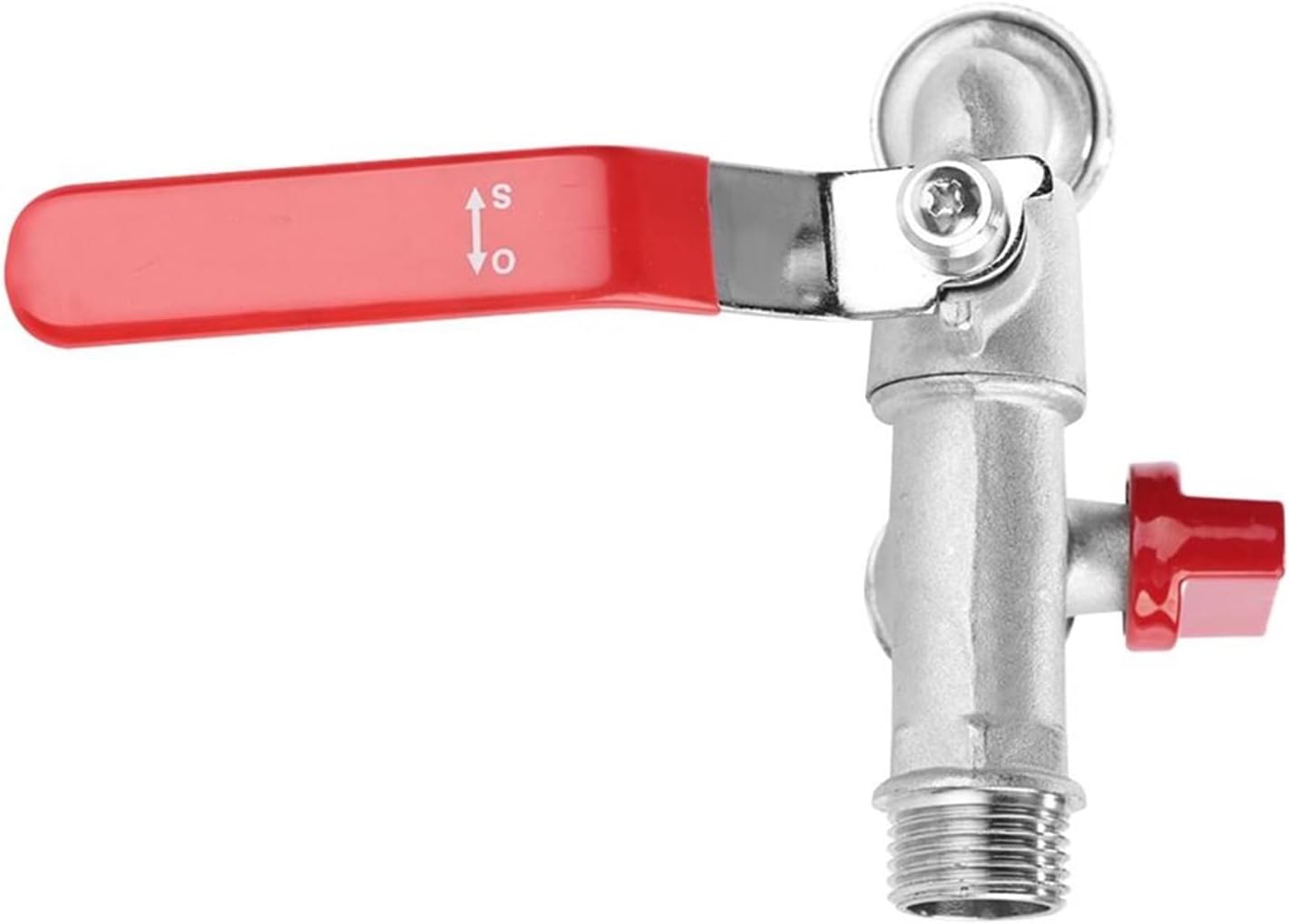 Double Valve 90 Degree Water Tap 1/2 Inch Brass Faucet Double Outlet Tap with Water Flow Control Valve Fit for Home Outdoor Garden