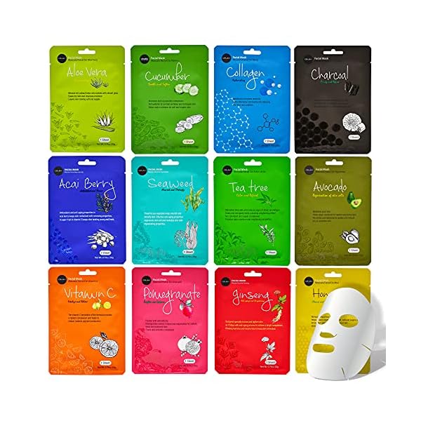 Celavi-Essence-Facial-Face-Mask-Paper-Sheet-Korea-Skin-Care-Moisturizing-12-Pack-Classic Celavi Essence Face Mask Paper Sheet Korea Skin Care Moisturizing 12 Pack Classic Facial Beauty