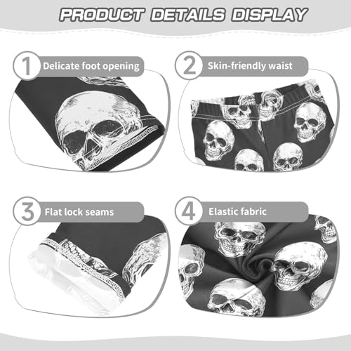 ALAZA Girls' Leggings Children's Yoga Pants Skinny Printed Dance Skeleton Comfortable 4T2