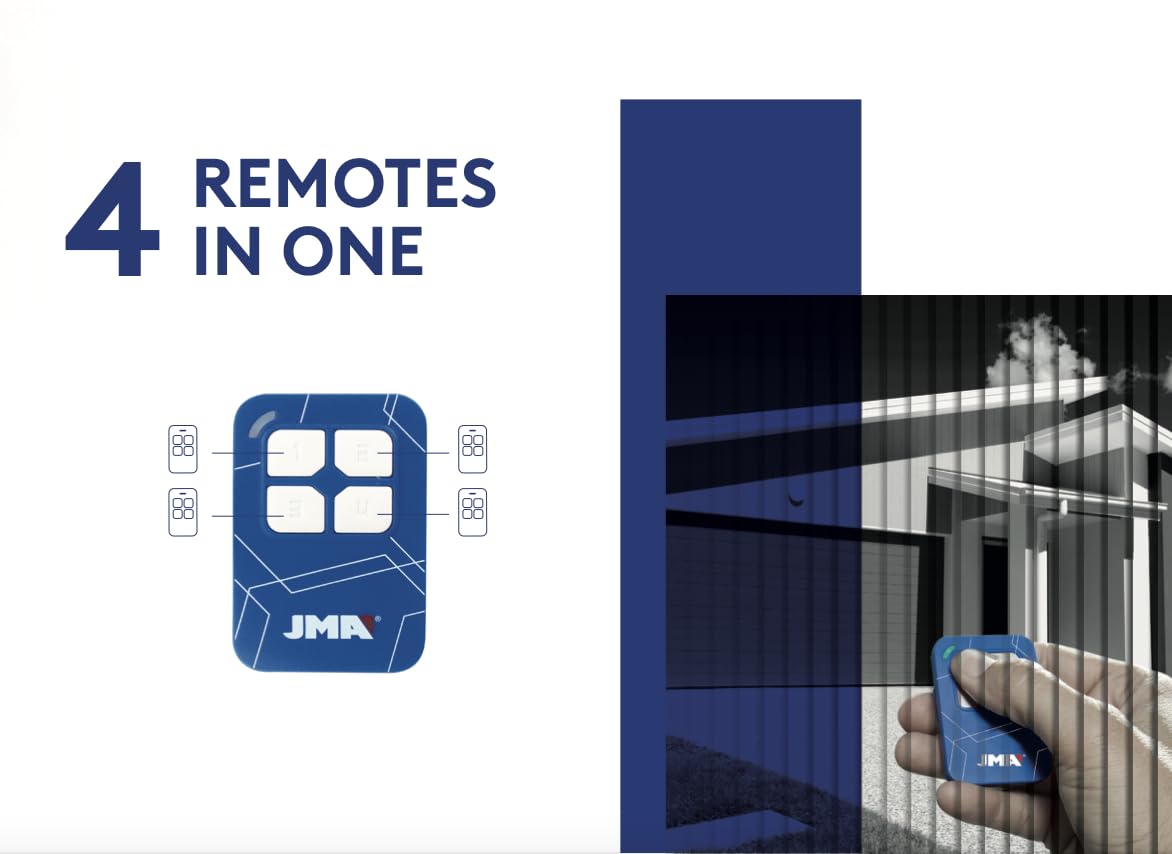 JMA Nova Pro Mando Garaje Universal Último Modelo Más Compatible Frecuencias 433 hasta 868 MHz Código Fijo Y Variable Unifica 4 Mandos Distintos En 1
