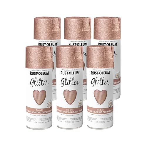 Image of Rust-Oleum 344697-6PK Specialty Glitter Spray Paint, 10.25 Oz, Rose Gold, (Pack of 6)