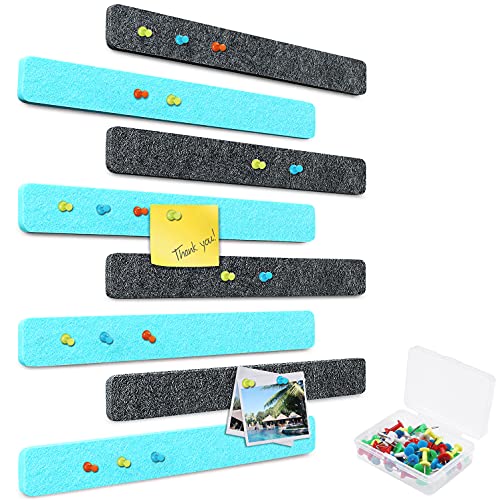 Yoillione Tablero de fieltro para dormitorios, oficinas, hogar, tablones de anuncios, pizarrón negro para decoración de pared, tablero de corcho azul autoadhesivo con 20 pasadores de empuje Cover