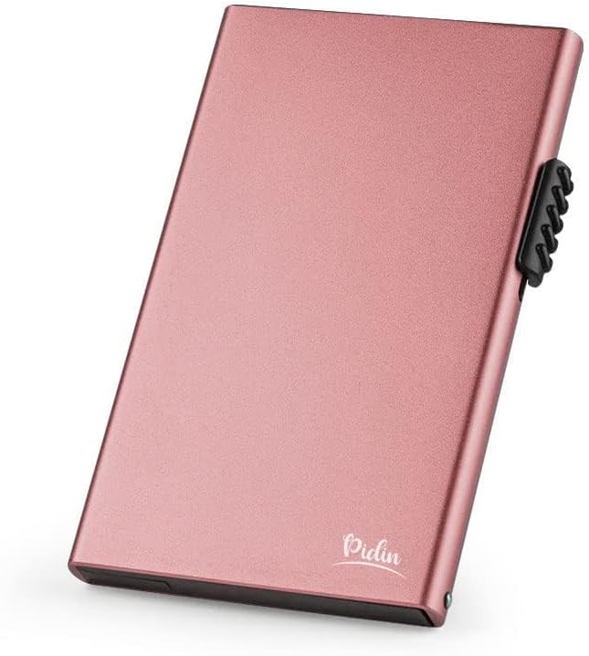 Miniatura 2 de Cartera desplegable, delgada y minimalista para tarjetas de crédito para hombres y mujeres, tarjetero para 7 tarjetas, protección RFID, cartera de