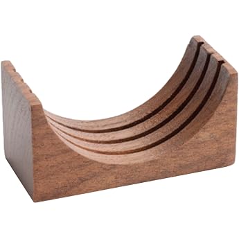 Espresso Puck Strainer Walnut Wood Reusable Filter for Espresso Porta Filter Holder Wooden Stand for 51/53/58mm Coffee Portafilter Stand