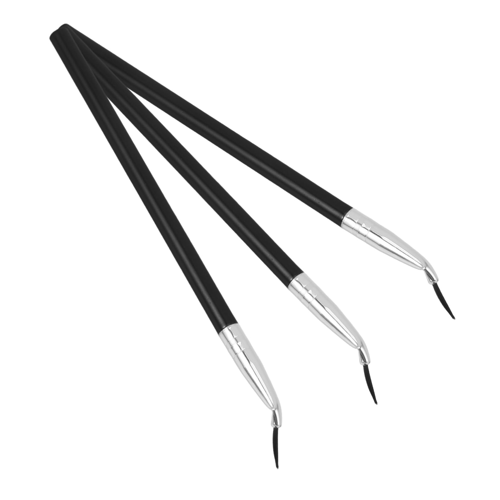 BIUDECO 3pcs Angled Makeup Eyeliner Brush Set Extended Handle for Precise Application