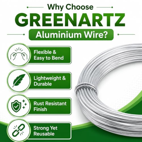 Image of GREENARTZ 33ft Silver Aluminum Wire 1.5mm for Craft Modelling and Stop Animation